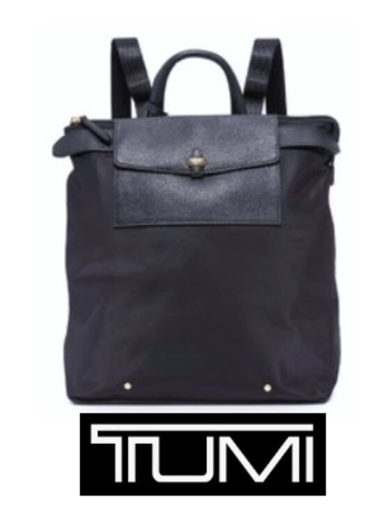Tumi Backpack Daypack Nylon Leather Foldable Packable Black Unisex main image 5